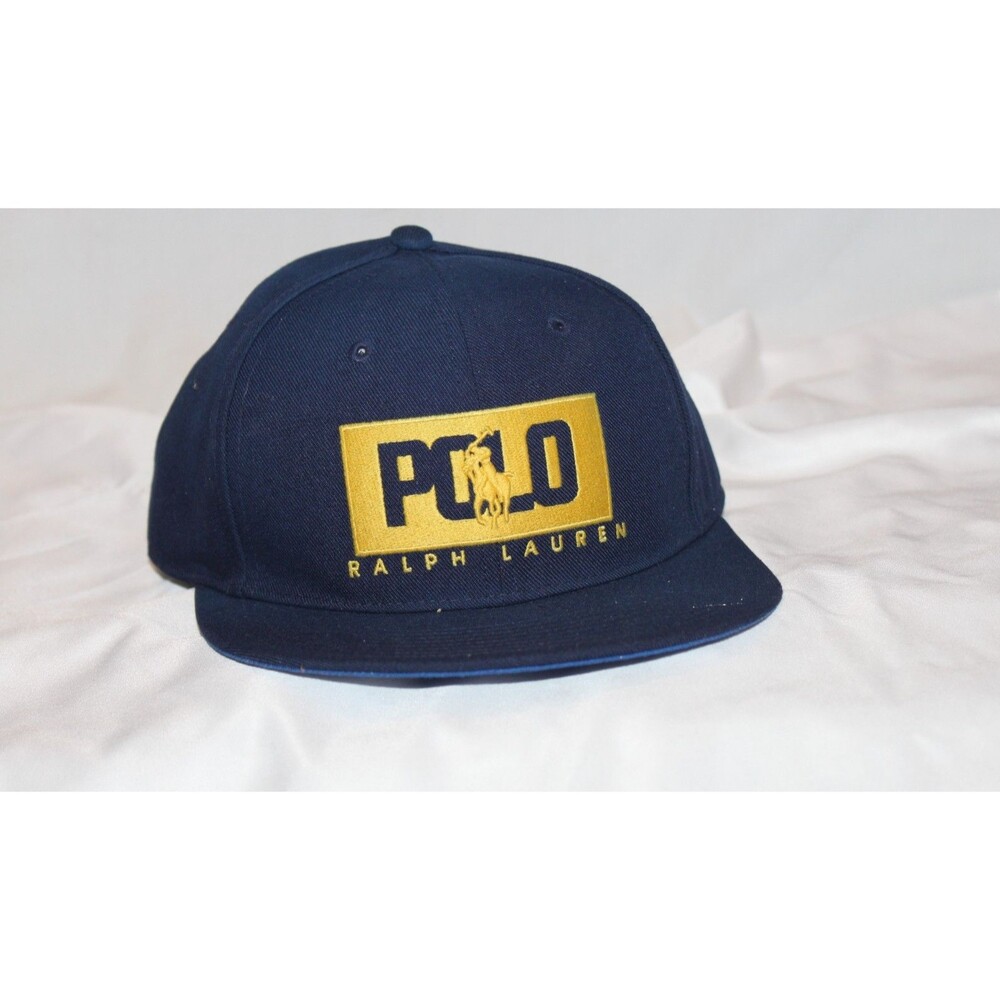 NWT Polo Ralph Lauren Men's Polo Pony LOGO Baseball Cap NAVY BLUE GOLD OSFA